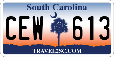 SC license plate CEW613