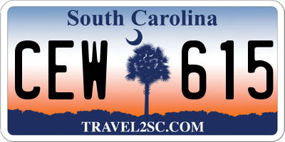 SC license plate CEW615