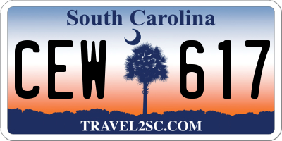 SC license plate CEW617
