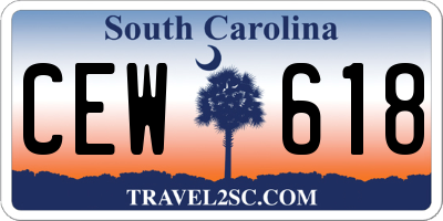 SC license plate CEW618