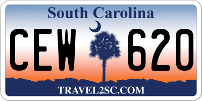 SC license plate CEW620
