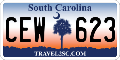 SC license plate CEW623