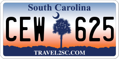 SC license plate CEW625
