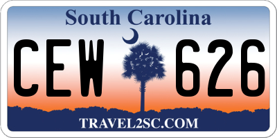 SC license plate CEW626