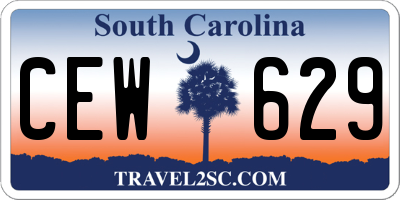 SC license plate CEW629