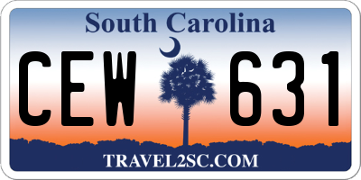 SC license plate CEW631