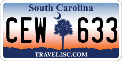 SC license plate CEW633