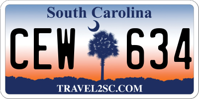 SC license plate CEW634