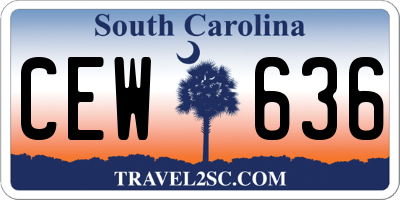 SC license plate CEW636