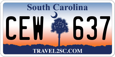 SC license plate CEW637