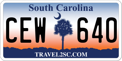 SC license plate CEW640