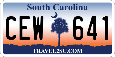 SC license plate CEW641