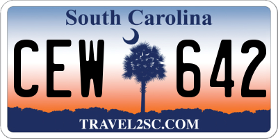 SC license plate CEW642