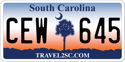 SC license plate CEW645