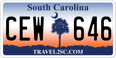 SC license plate CEW646