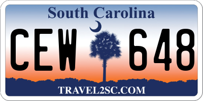SC license plate CEW648
