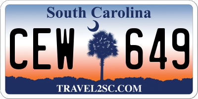 SC license plate CEW649