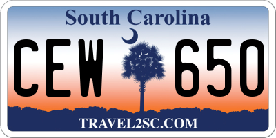 SC license plate CEW650