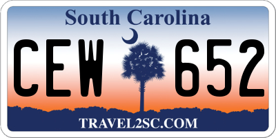SC license plate CEW652