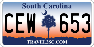 SC license plate CEW653
