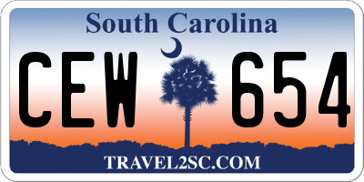 SC license plate CEW654