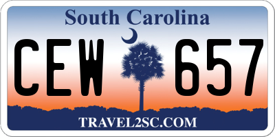 SC license plate CEW657
