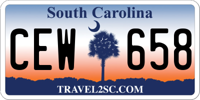 SC license plate CEW658