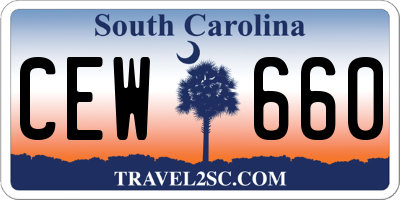 SC license plate CEW660