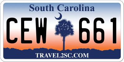 SC license plate CEW661