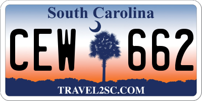 SC license plate CEW662