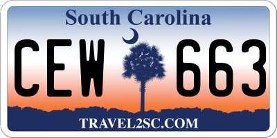 SC license plate CEW663