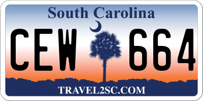 SC license plate CEW664