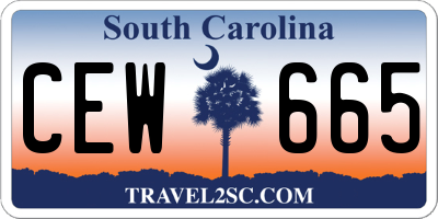 SC license plate CEW665