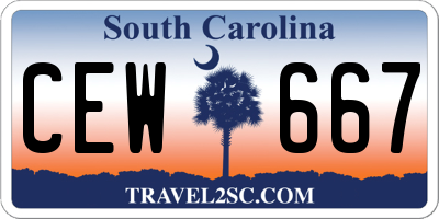 SC license plate CEW667
