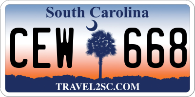 SC license plate CEW668