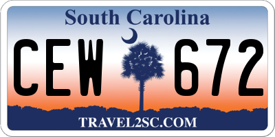 SC license plate CEW672