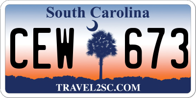 SC license plate CEW673