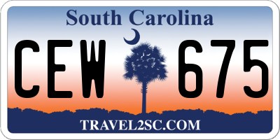 SC license plate CEW675