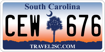 SC license plate CEW676