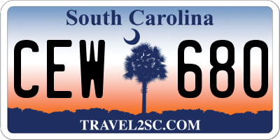 SC license plate CEW680