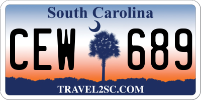SC license plate CEW689