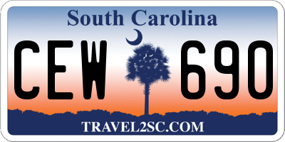 SC license plate CEW690