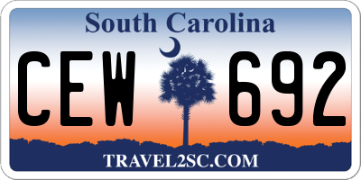SC license plate CEW692