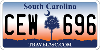 SC license plate CEW696