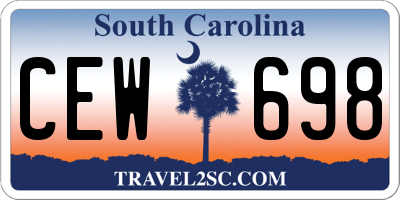SC license plate CEW698