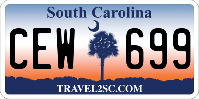 SC license plate CEW699
