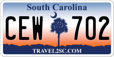 SC license plate CEW702