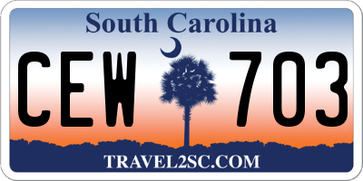 SC license plate CEW703