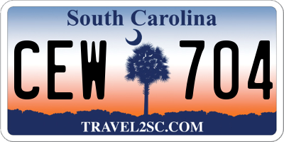 SC license plate CEW704