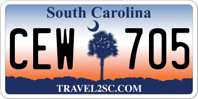 SC license plate CEW705